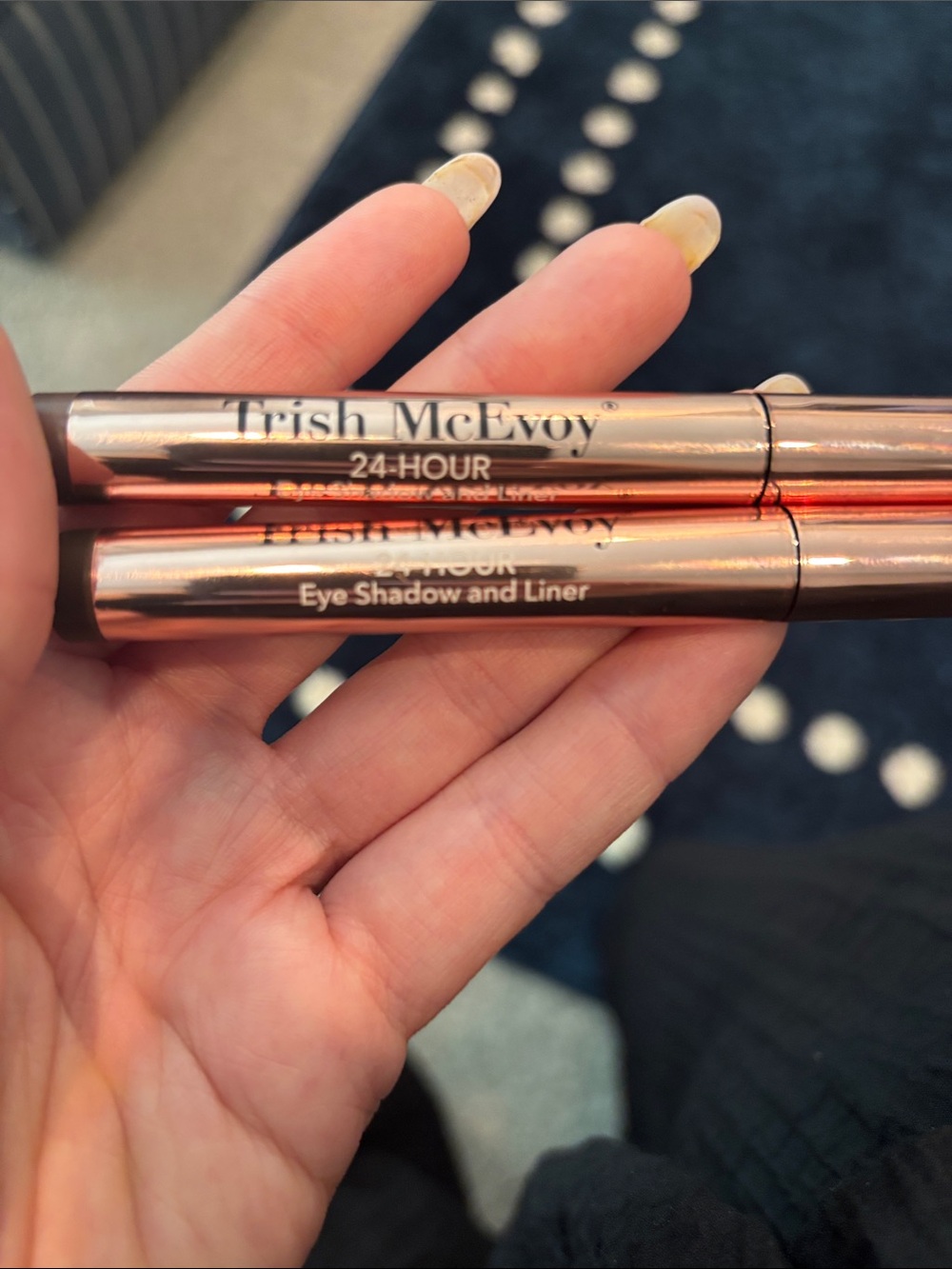 Trish McEvoy 24-Hour Eye Shadow and Liner — Rich Brown and Smokey Quartz